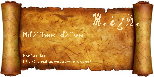Méhes Éva névjegykártya