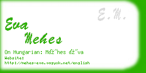 eva mehes business card